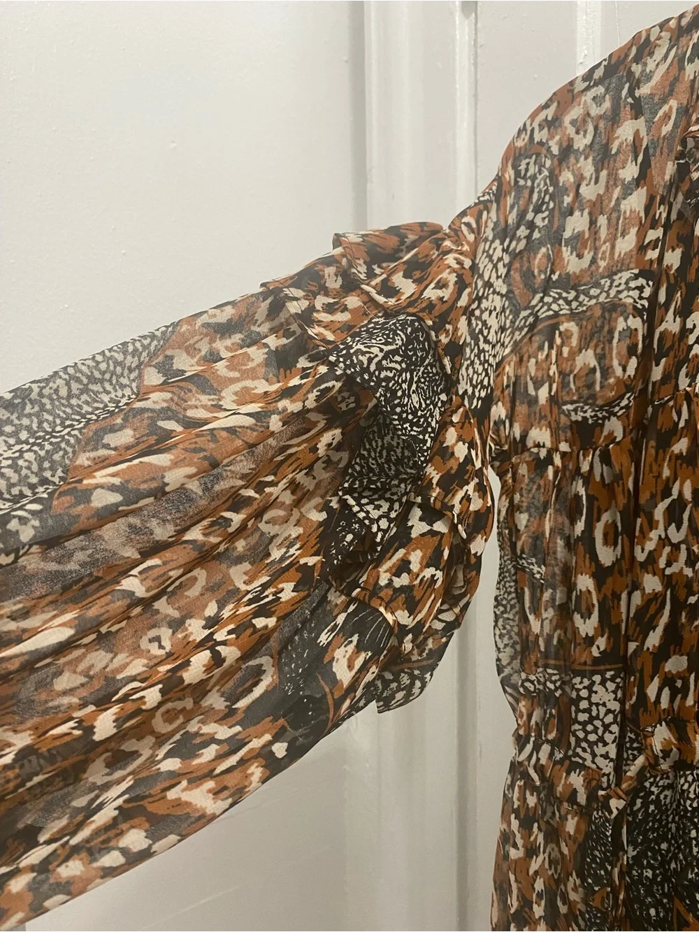 Topshop Brown Black Cream Animal Print maxi dress - Picture 7 of 7